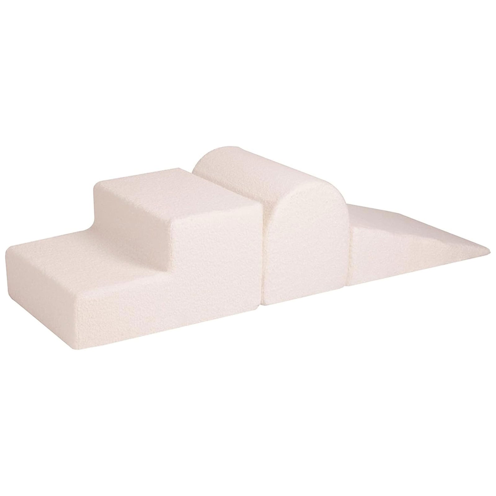 MeowBaby 3 Elements Foam Climbing Blocks with Velvet Cover, White (Open Box) - VMInnovations