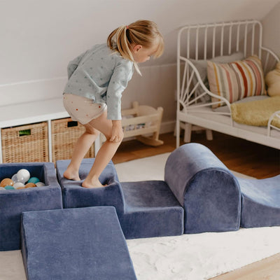 MeowBaby 3 Elements Foam Climbing Blocks with Velvet Cover, White (Open Box) - VMInnovations