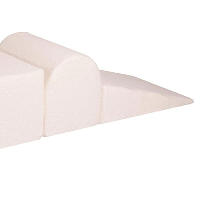 MeowBaby 3 Elements Soft Foam Climbing Blocks with Velvet Cover, White (Used) - VMInnovations