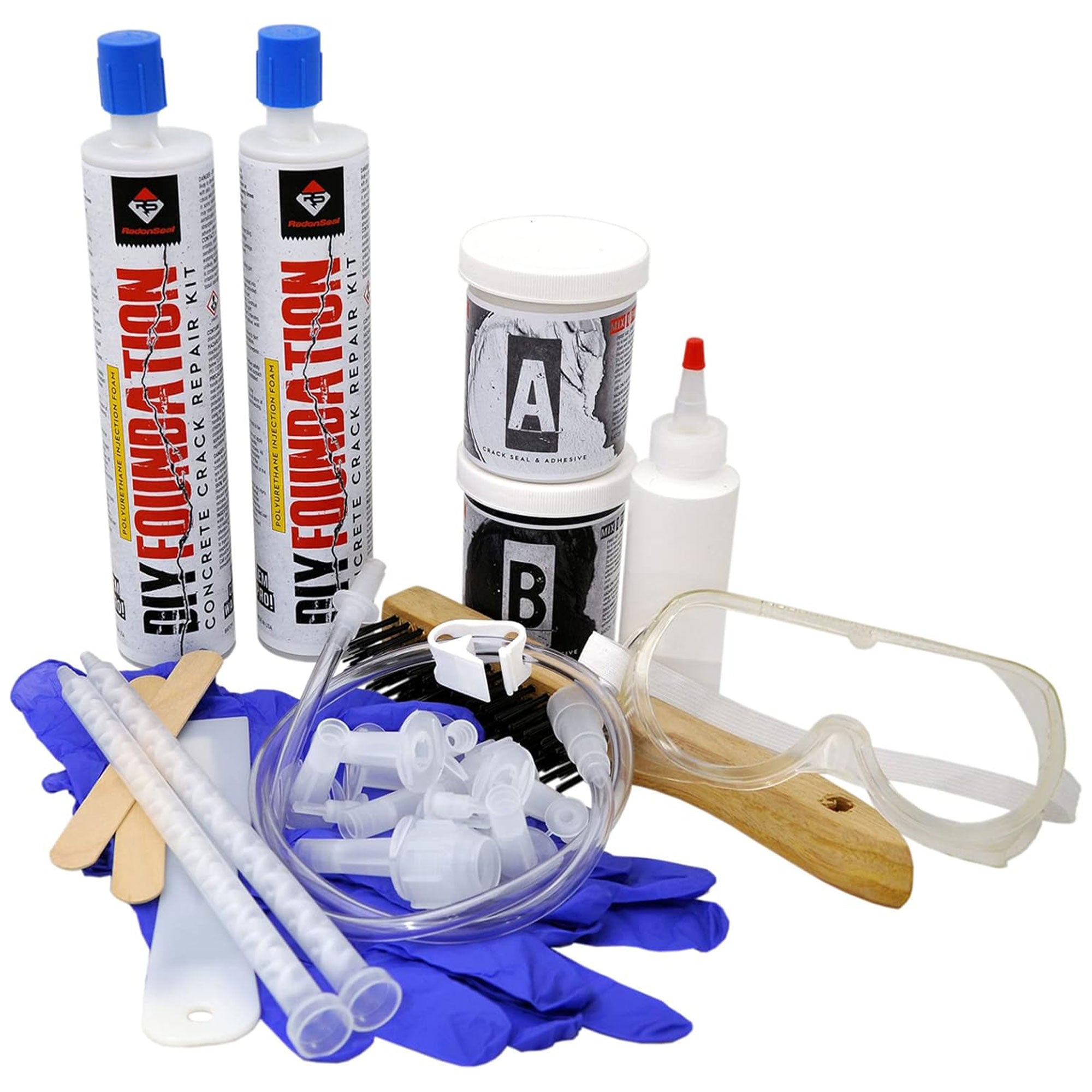 RadonSeal Concrete Foundation Crack DIY Repair Kit for Basement Wall Cracks (For Parts) - VMInnovations