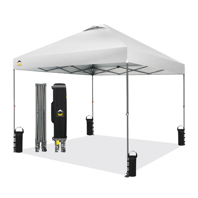 Crown Shades 10’ x 10’ Portable Canopy Tent with Extendable Legs, White (Used)