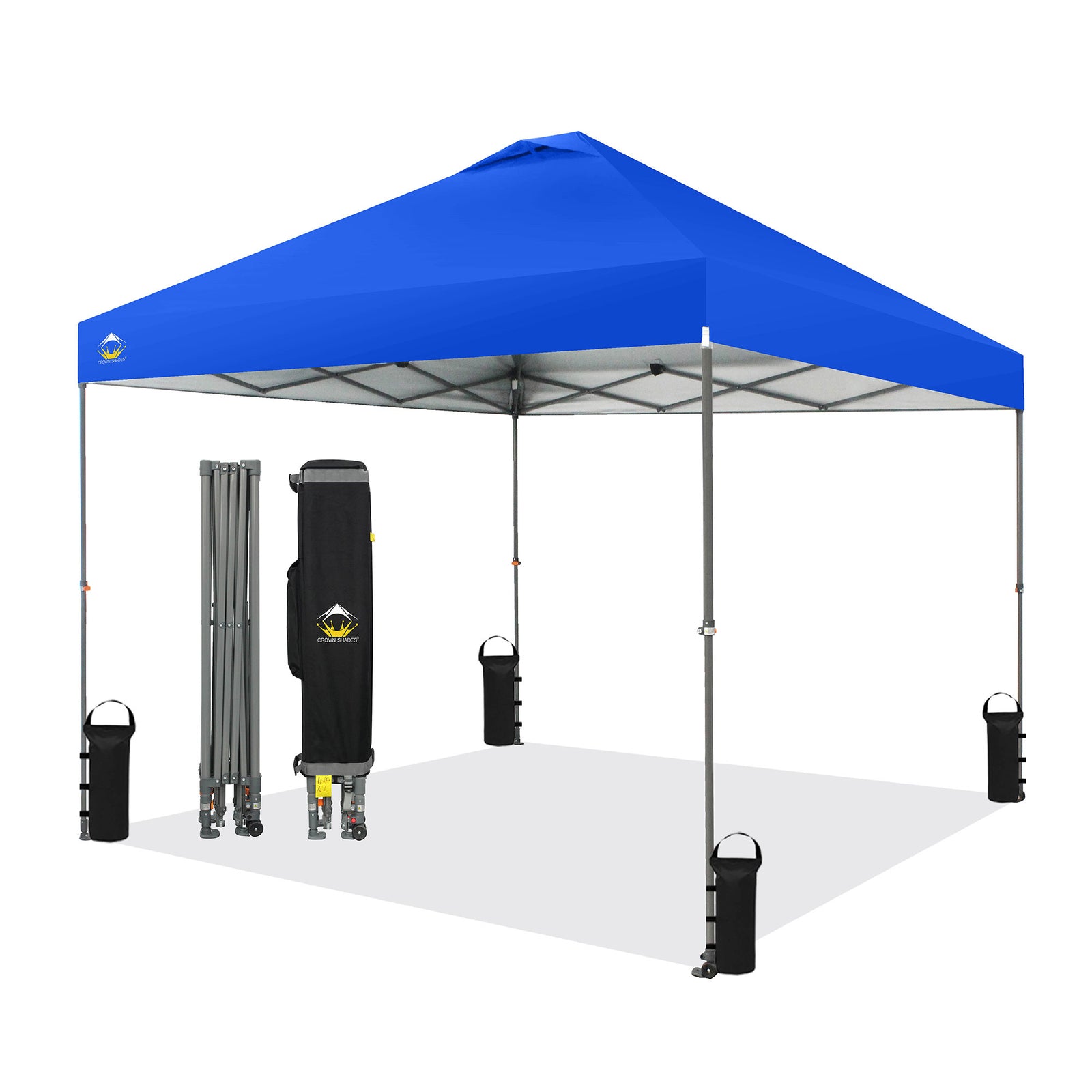 Crown Shades 10’x10’ Portable Instant Canopy Tent w/Extendable Legs, Blue (Used) - VMInnovations
