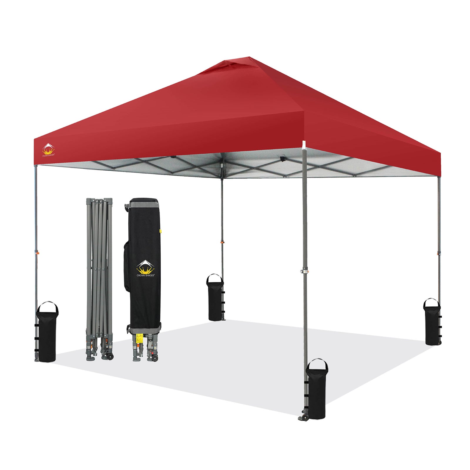 Crown Shades 10’ x 10’ Portable Instant Canopy Tent w/Extendable Legs, Red(Used) - VMInnovations