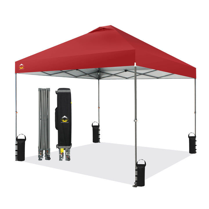 Crown Shades 10’ x 10’ Portable Instant Canopy Tent w/Extendable Legs, Red(Used)