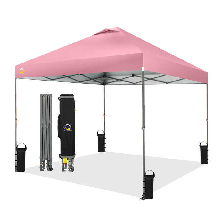 Crown Shades 10’ x 10’ Portable Instant Canopy with Extendable Legs, Pink (Used)