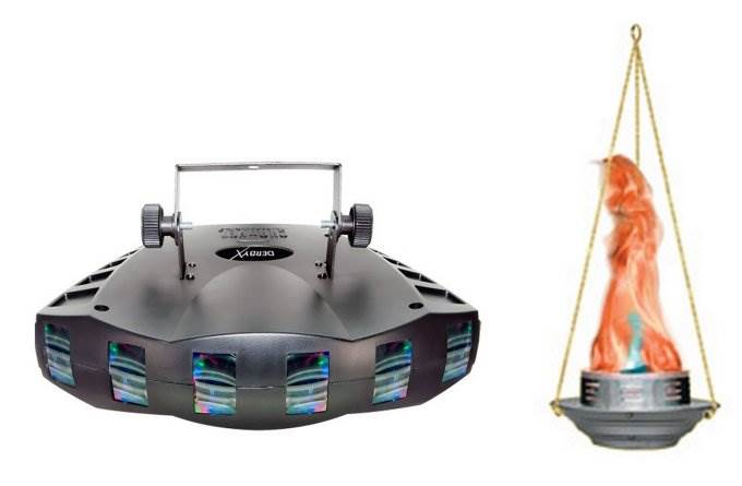 CHAUVET DERBY X RGB DMX Pro DJ Club Effect Strobe Light + BOB-LED Flame Light