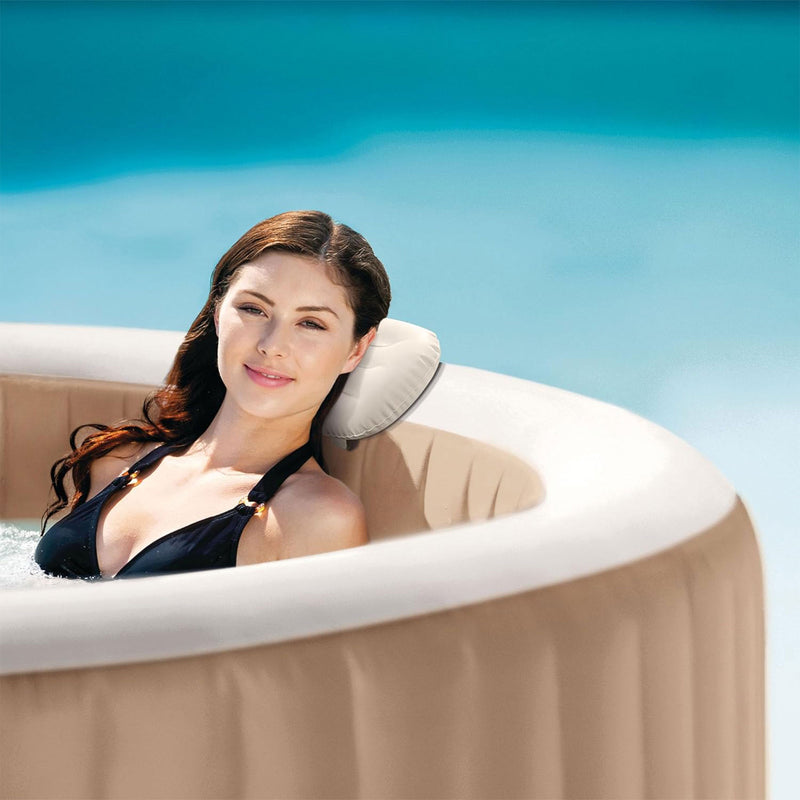 Intex PureSpa 4 Person Inflatable Spa, Multicolor Light, and Headrest (2 Pack)