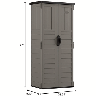 Suncast 22 Cubic Foot Vertical Shed Outdoor Storage for Patio and Garage, Stoney