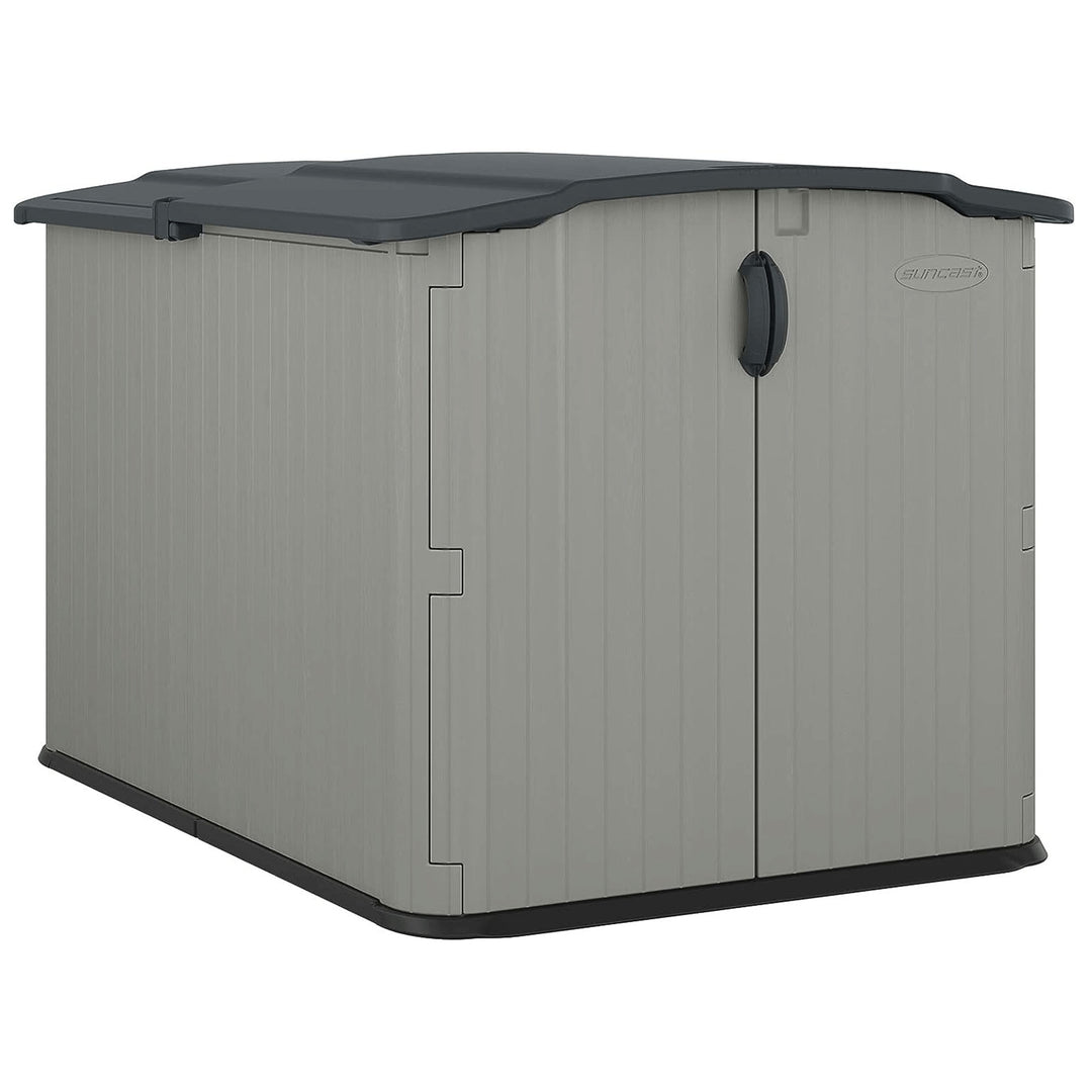 Suncast Glidetop 98 Cu Ft Outdoor Horizontal Shed Garden & Tool Storage, Gray - VMInnovations
