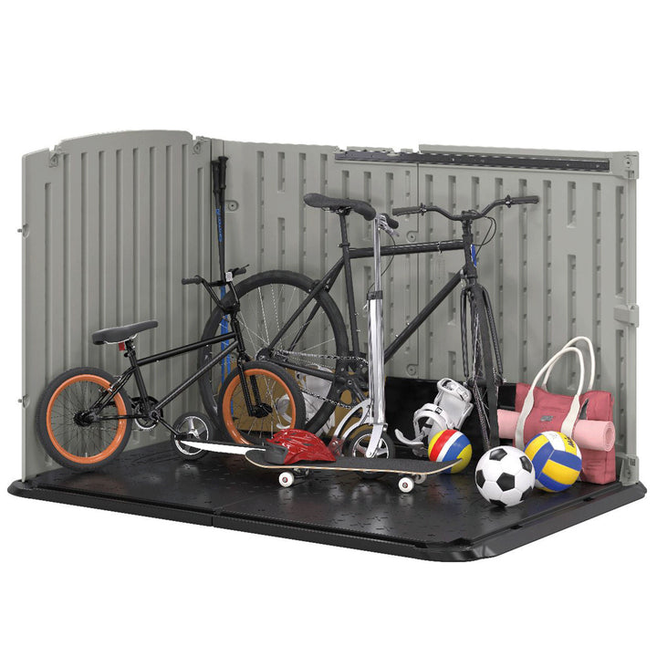 Suncast Glidetop 98 Cu Ft Outdoor Horizontal Shed Garden & Tool Storage, Gray - VMInnovations