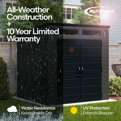 Suncast Modernist 7 f. x 7 ft. Storage Shed with 317 Cubic Feet of Storage Space - VMInnovations