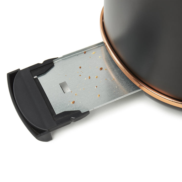 Haden Dorset Electric Water Kettle & 2 Slice Wide Slot Toaster, Black & Copper