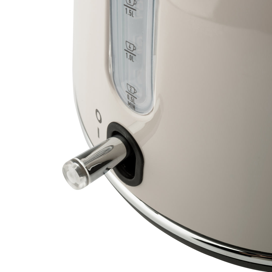 Haden 12 Cup Coffee Maker & Dorset 1.7L Electric Water Kettle, Putty & Chrome