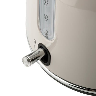 Haden 12 Cup Coffee Maker & Dorset 1.7L Electric Water Kettle, Putty & Chrome