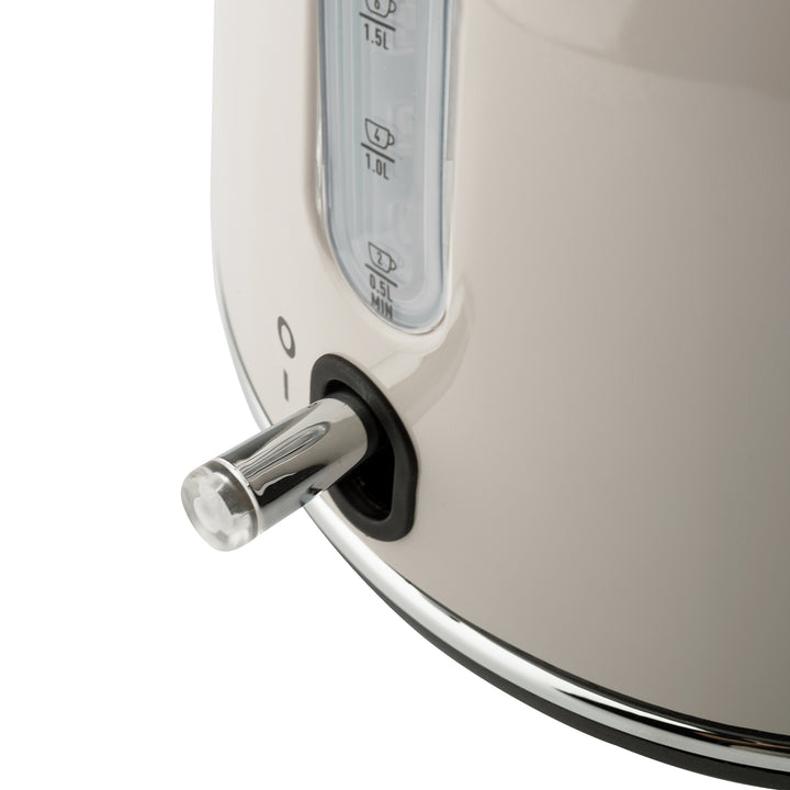 Haden 12 Cup Coffee Maker & Dorset 1.7L Electric Water Kettle, Putty & Chrome