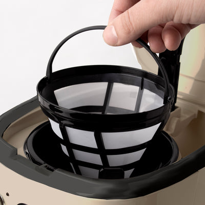 Haden Dorset 12 Cup Coffee Maker & 4 Slice Wide Slot Toaster, Putty & Chrome - VMInnovations