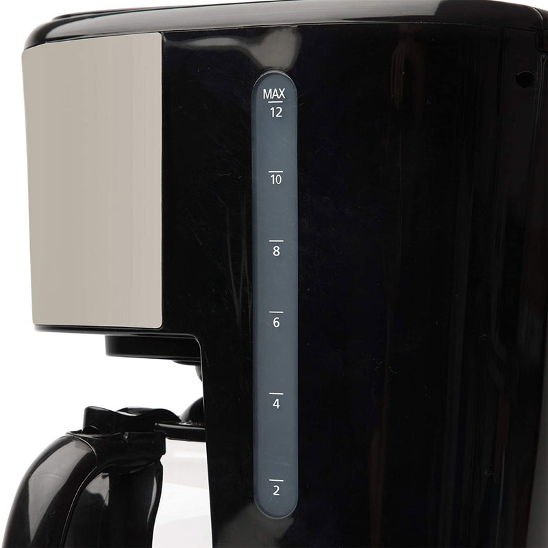 Haden Dorset 12 Cup Coffee Maker & 4 Slice Wide Slot Toaster, Putty & Chrome