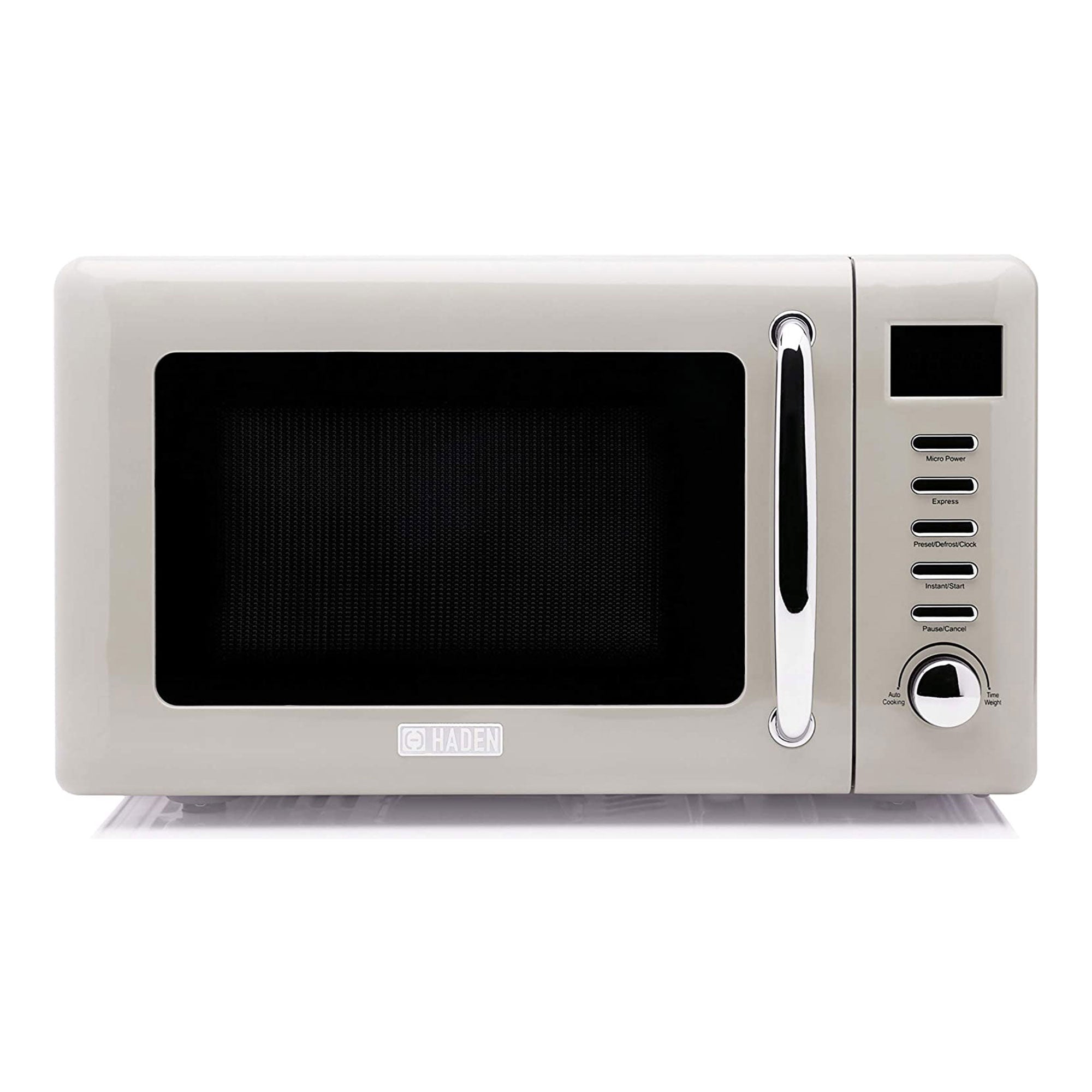 Haden Countertop Microwave & Dorset 4 Slice Wide Slot Toaster, Putty & Chrome