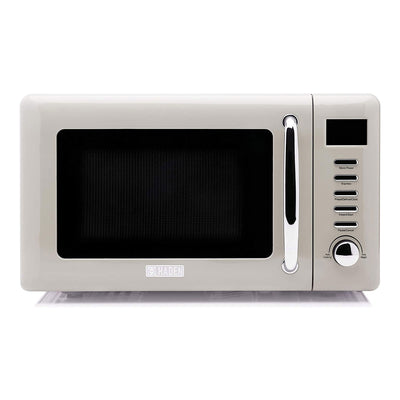 Haden Countertop Microwave & Dorset 4 Slice Wide Slot Toaster, Putty & Chrome