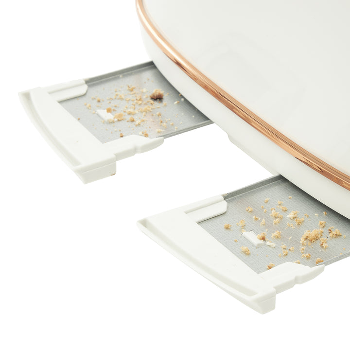 Haden Heritage 4 Slice Wide Slot Toaster & 12 Cup Coffee Maker, Ivory & Copper - VMInnovations