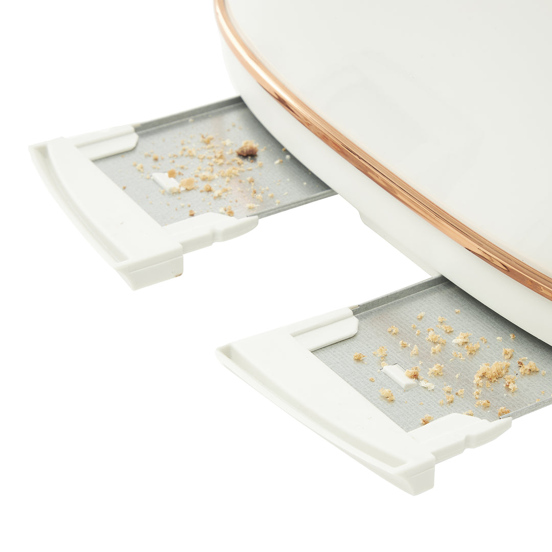 Haden Heritage 4 Slice Wide Slot Toaster & Electric Water Kettle, Ivory & Copper - VMInnovations