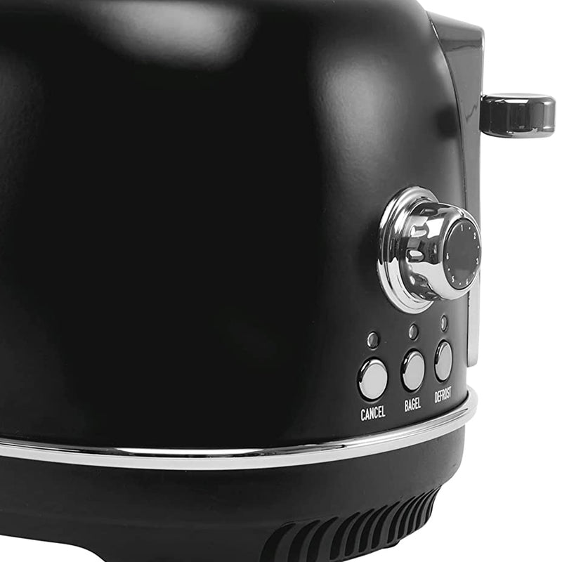 Haden 12 Cup Coffee Maker & Heritage 2 Slice Wide Slot Toaster, Black & Chrome