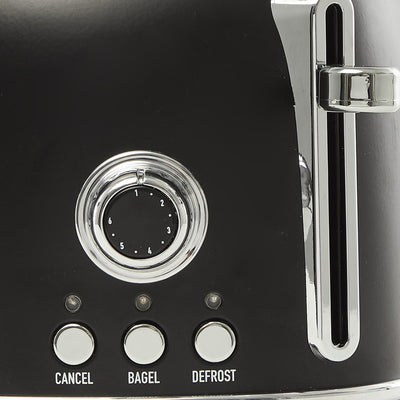 Haden Heritage 2 Slice Wide Slot Toaster & Electric Water Kettle, Black & Chrome