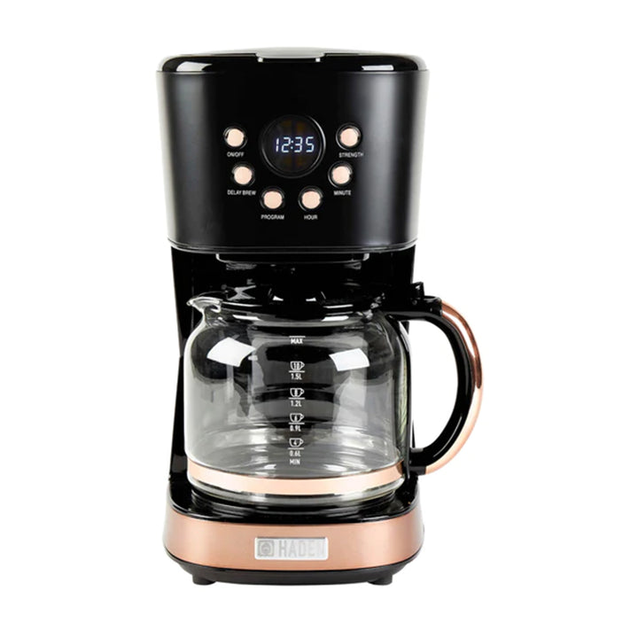 Haden Heritage 4 Slice Wide Slot Toaster & 12 Cup Coffee Maker, Black & Copper