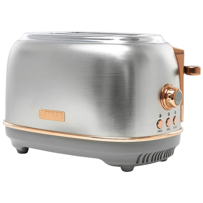 Haden Heritage 12 Cup Coffee Maker & 2 Slice Wide Slot Toaster Set, Steel/Copper