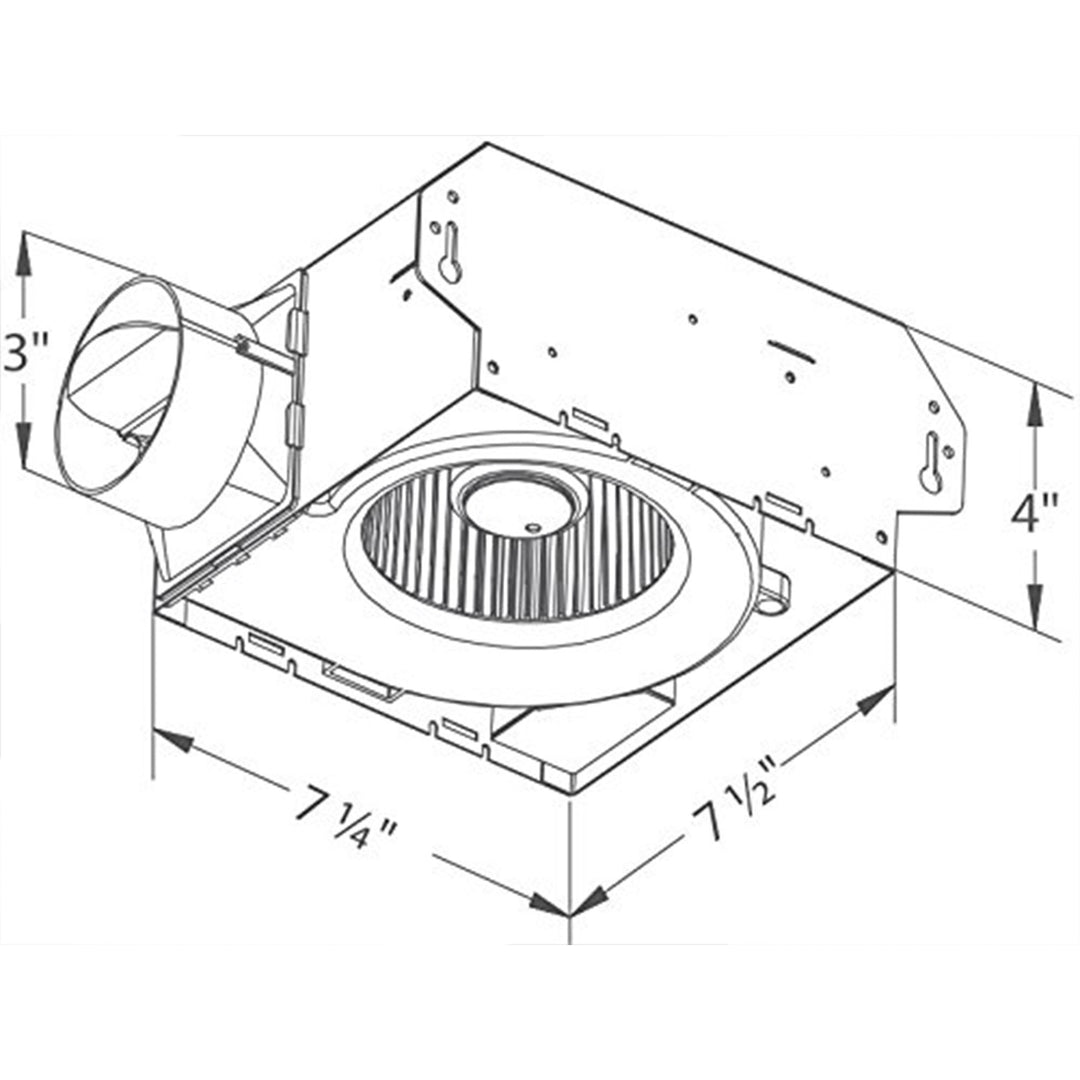 Delta Breez Exhaust Bathroom Fan 70 CFM with Dual Speed, White (Open Box)