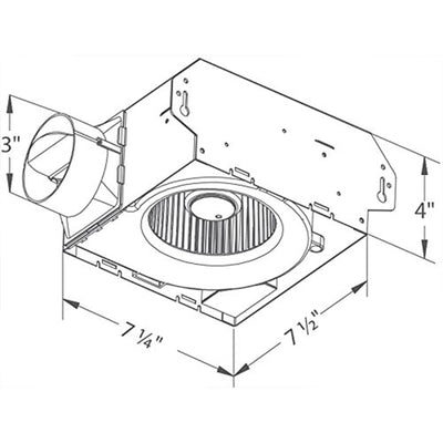 Delta Breez Slim Ventilation Exhaust Bathroom Fan 70 CFM with Dual Speed, White - VMInnovations
