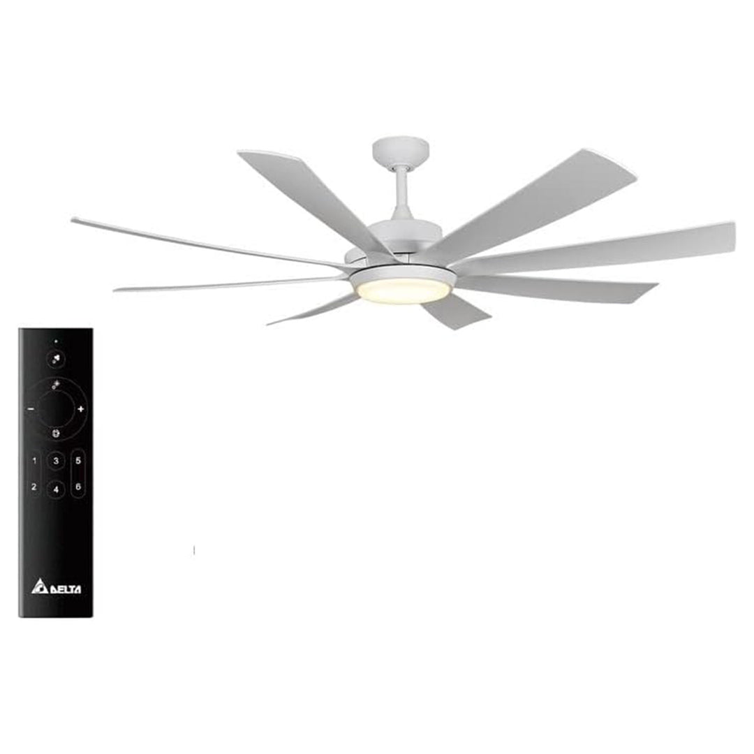 Delta Breez RioVista 72" 8 Blade Ceiling Fan with LED light and Remote, White