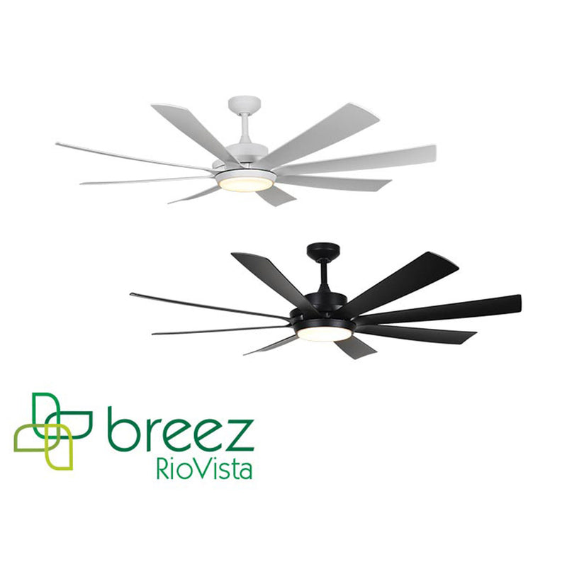 Delta Breez 72" Ceiling Fan with LED, Remote, Rio Vista Indoor/Outdoor, Black