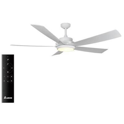 Delta Breez Pleasanton 60" Ceiling Fan with LED, Remote, Indoor/Outdoor, White - VMInnovations