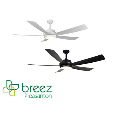 Delta Breez Pleasanton 60" Ceiling Fan with LED, Remote, Indoor/Outdoor, White - VMInnovations
