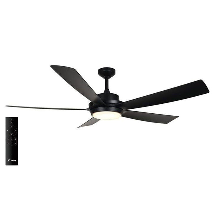 Delta Breez Pleasanton 60" Ceiling Fan w/LED, Remote, Indoor/Outdoor,Black(Used)