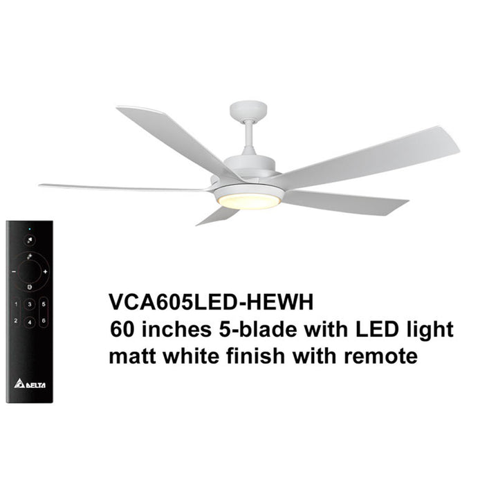 Delta Breez Pleasanton 60" Ceiling Fan w/LED, Remote, Indoor/Outdoor,Black(Used) - VMInnovations