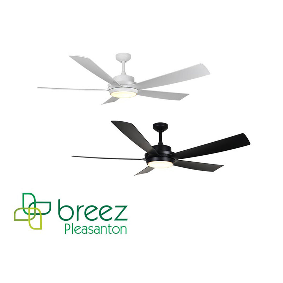 Delta Breez Pleasanton 60" Ceiling Fan w/LED, Remote, Indoor/Outdoor,Black(Used)