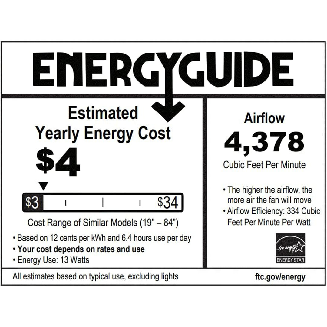 Delta Breez Pleasanton 60" Ceiling Fan w/LED, Remote, Indoor/Outdoor,Black(Used)