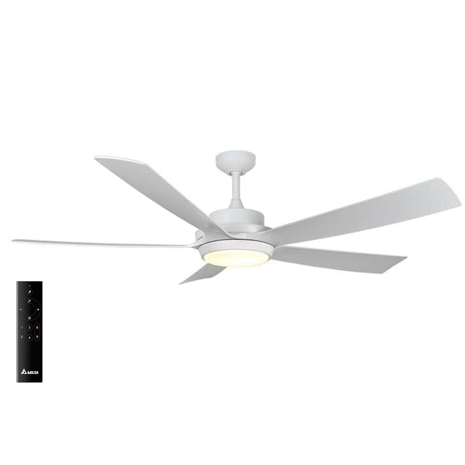 Delta Breez Pleasanton 72" Ceiling Fan with LED, Remote, Indoor/Outdoor, White - VMInnovations