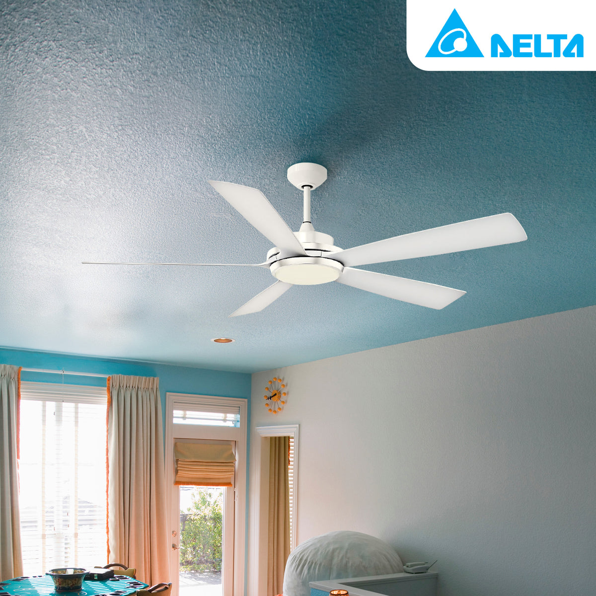 Delta Breez Pleasanton 72" Ceiling Fan w LED, Remote, Indoor/Outdoor(Open Box)