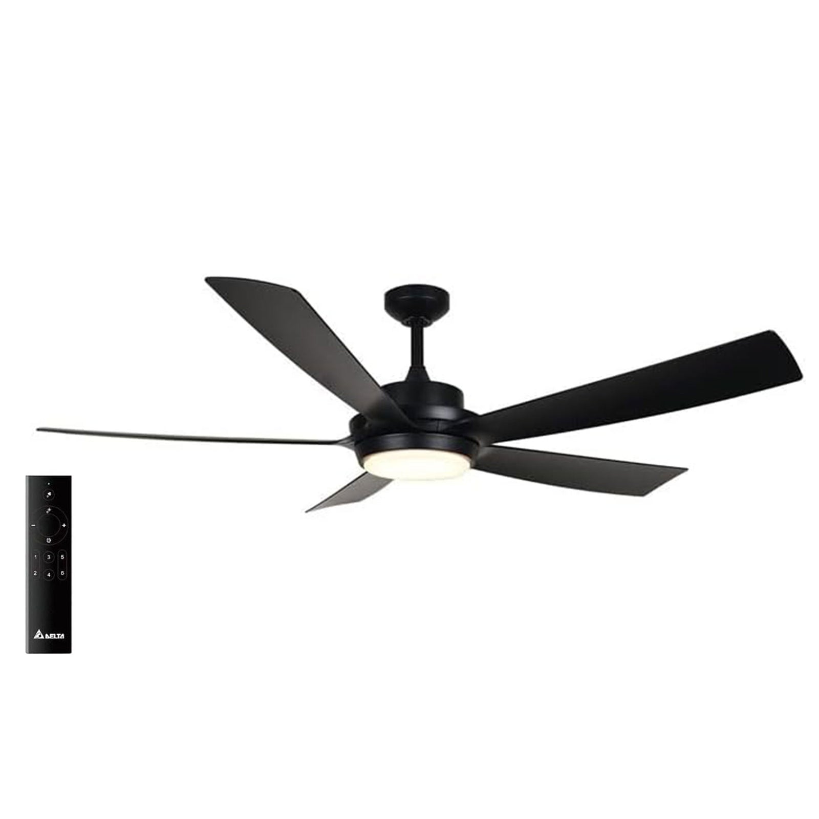 Delta Breez Pleasanton 72" Ceiling Fan with LED, Remote, Indoor/Outdoor, Black - VMInnovations