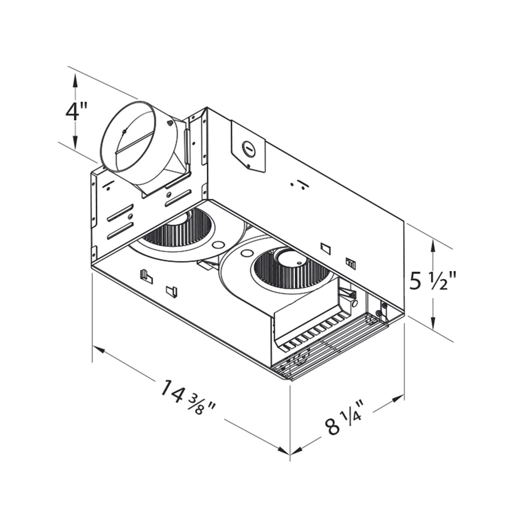 Delta Breez Exhaust Bathroom Fan 80 CFM w/Built-In Heater, White (Open Box)
