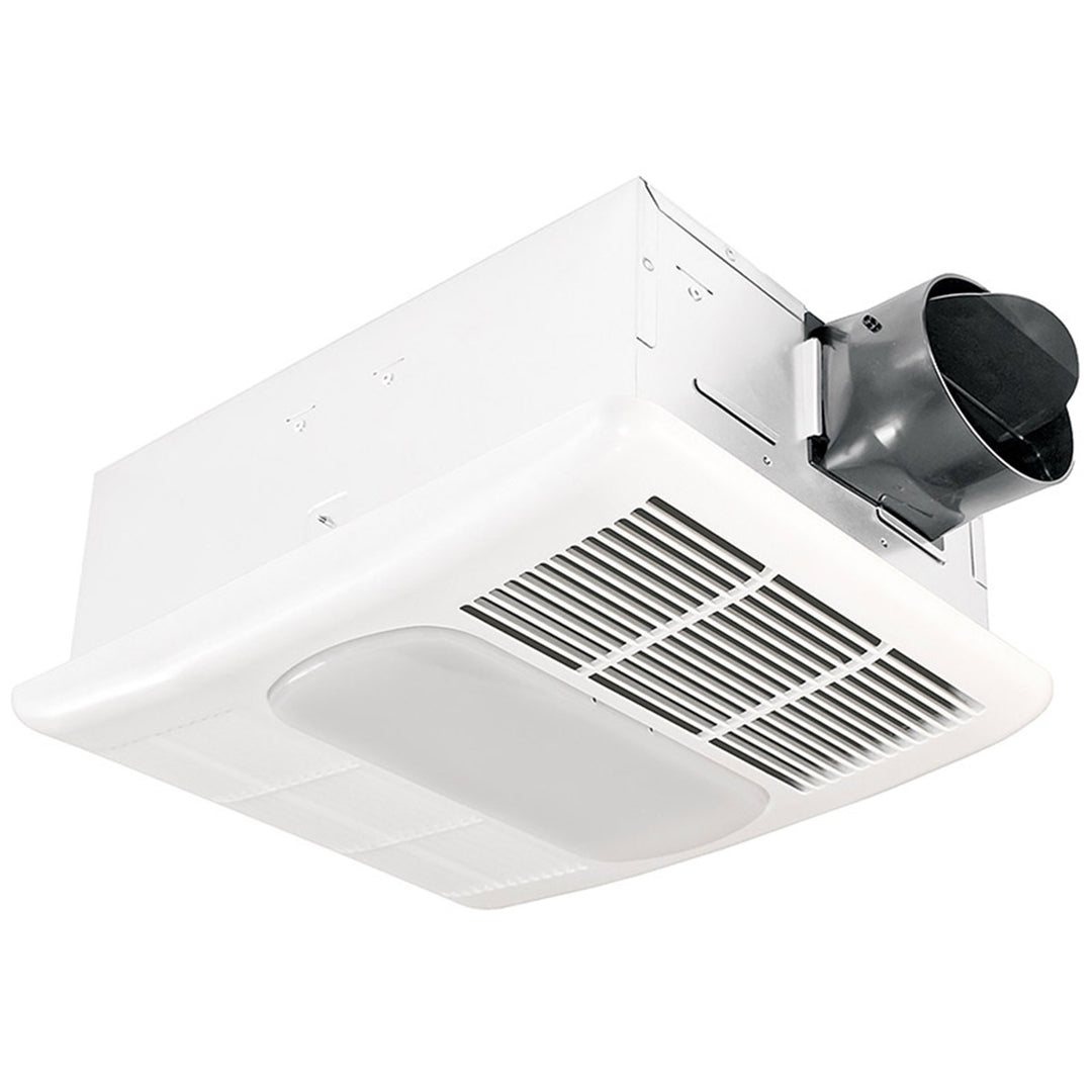 Delta Breez Radiance Exhaust Bath Fan 80 CFM with Built-In Light & Heater, White