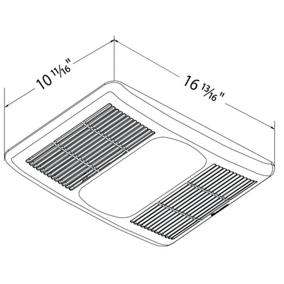 Delta Breez Radiance Exhaust Bath Fan 80 CFM with Built-In Light & Heater, White