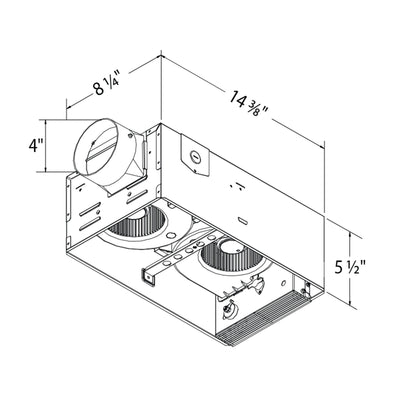 Delta Radiance Exhaust Bath Fan 80 CFM w/Built-In Light & Heater,White(Open Box)