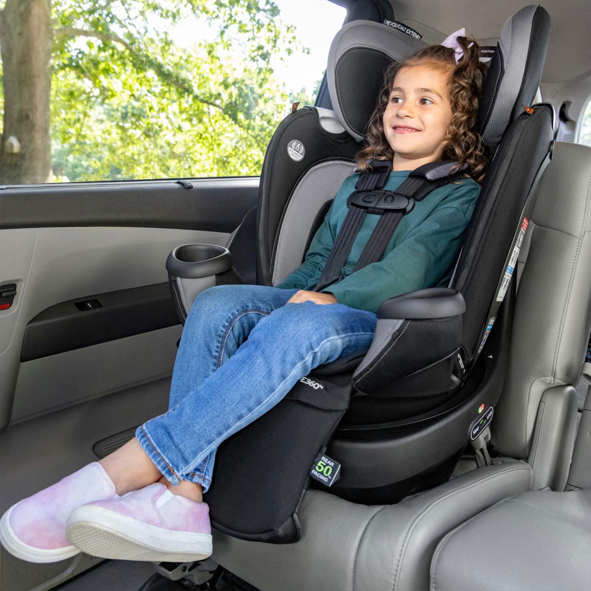 Evenflo Revolve360 Extend Rotational All in 1 Car Seat, Revere Gray (Used)