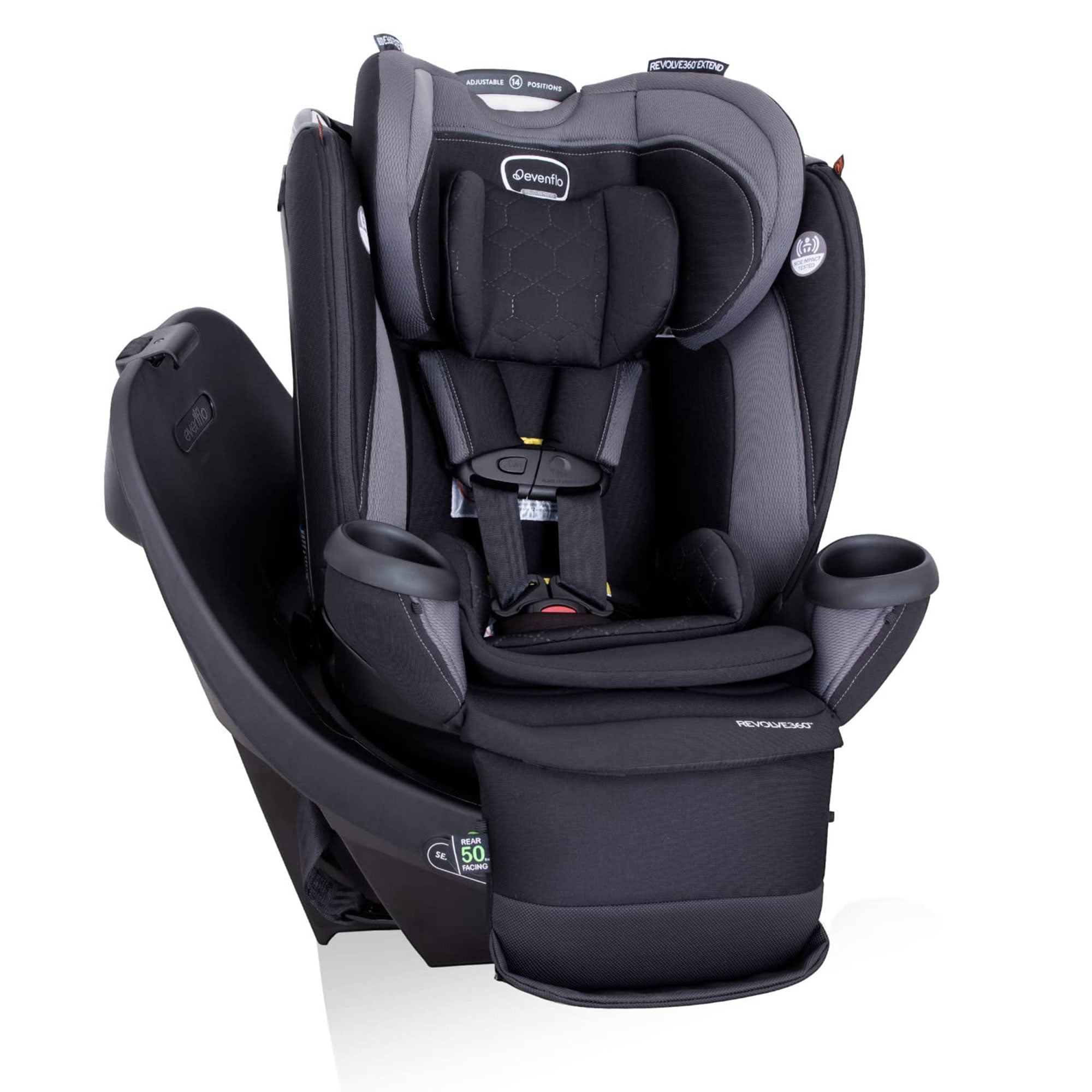 Evenflo Revolve360 Extend Rotational All in 1 Convertible Car Seat, Gray (Open Box)