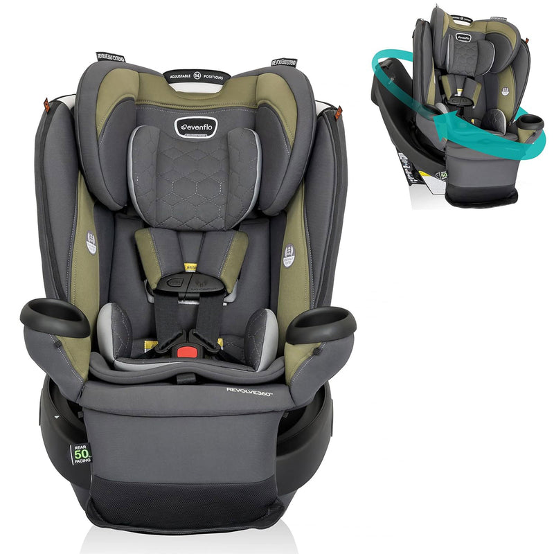 Evenflo Revolve360 Extend Rotational Convertible Child Car Seat, Rockland Green