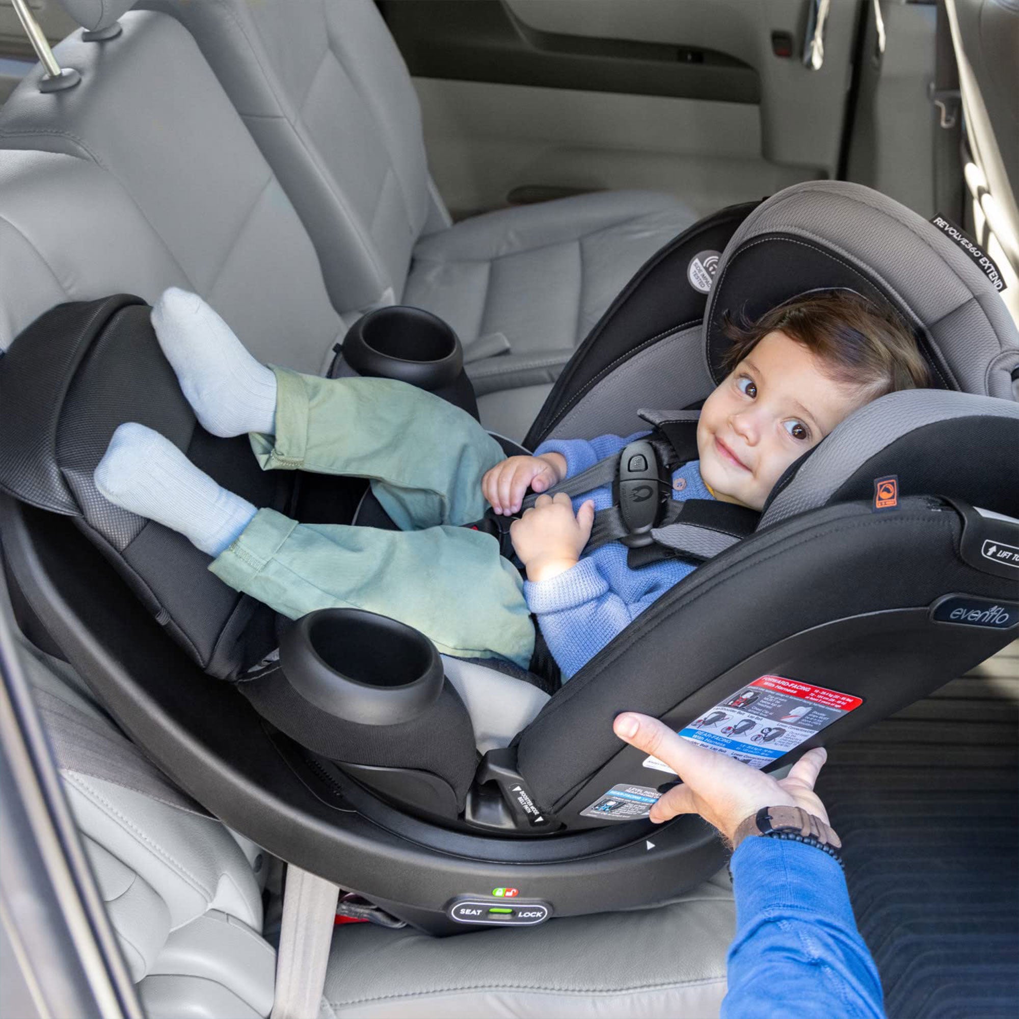 Evenflo Extend Rotational All in 1 Convertible Car Seat, Rowe Pink (Open Box)